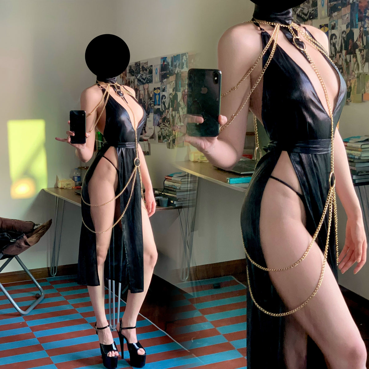 Soul Snatch | Desire Demon Liquid Metal Body Chain Gown
